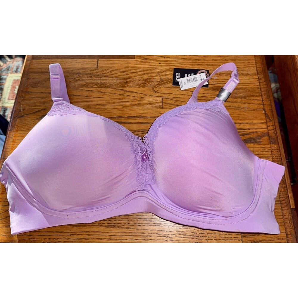 Torrid Bra 42C Push-Up Wire-Free Microfiber Crochet Purple Back Smoothing